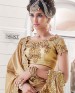 wedant FAshion Wedding Heavy Work Dulhan Collection Self Design Lahengha Choli Beige & Gold